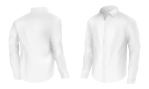 Classic white shirt with long sleeve vector Chemise